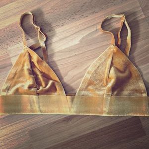 Yellow orange velvet bralette